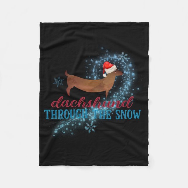 Cobertor De Velo Dachshund Through The Snow Santa Dog Christmas T S (Frente)