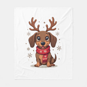 Cobertor De Velo Dachshund Winter Joy