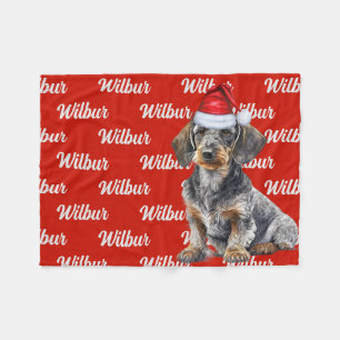 Cobertor De Velo Dachshund Wirehair Cachorro Natal Personalizado No