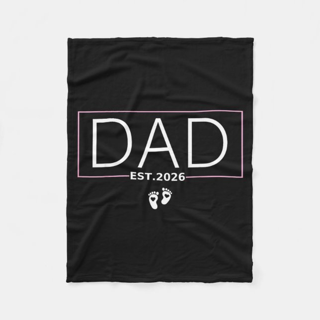 Cobertor De Velo Dad Est. 2026 Expect Baby 2026 Father 2026 New Dad (Frente)