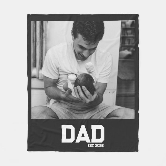 Cobertor De Velo Dad Est Photo Black & White Year Father's Day  (Frente)