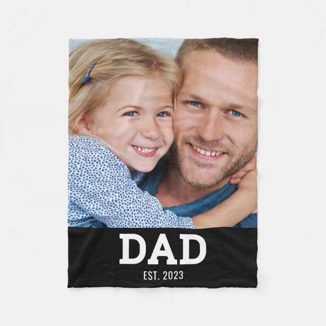 Cobertor De Velo Dad Established Black Modern Photo (Frente)