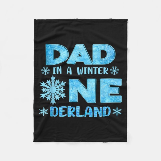 Cobertor De Velo Dad In A Winter Onederland Bday Girl Sweet Snowfla (Frente)