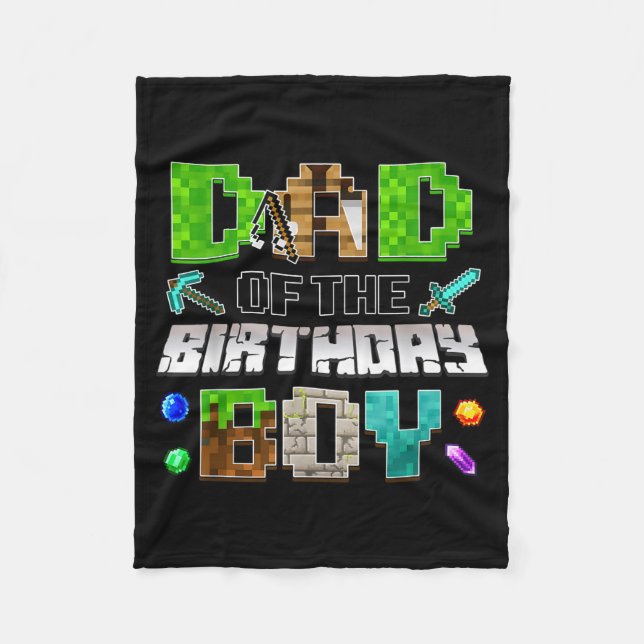 Cobertor De Velo Dad Of The Birthday Boy Funny Gaming Birthday Xel  (Frente)