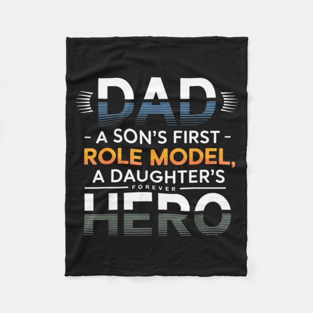 Cobertor De Velo Dad Son Role Model Daughter Hero Quote  (Frente)