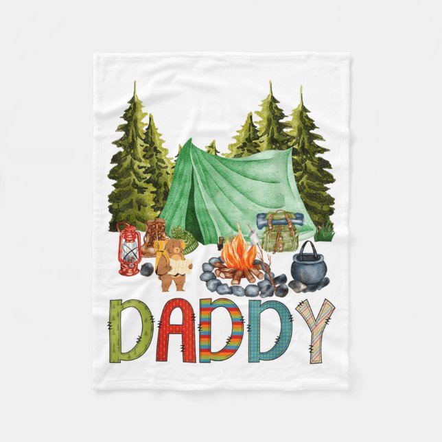 Cobertor De Velo Daddy Of The Happy Camper 1st Birthday Bear Camng  (Frente)