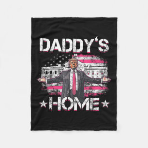 Cobertor De Velo Daddys Home Trump Pink 2024 Engraçado Trump Take