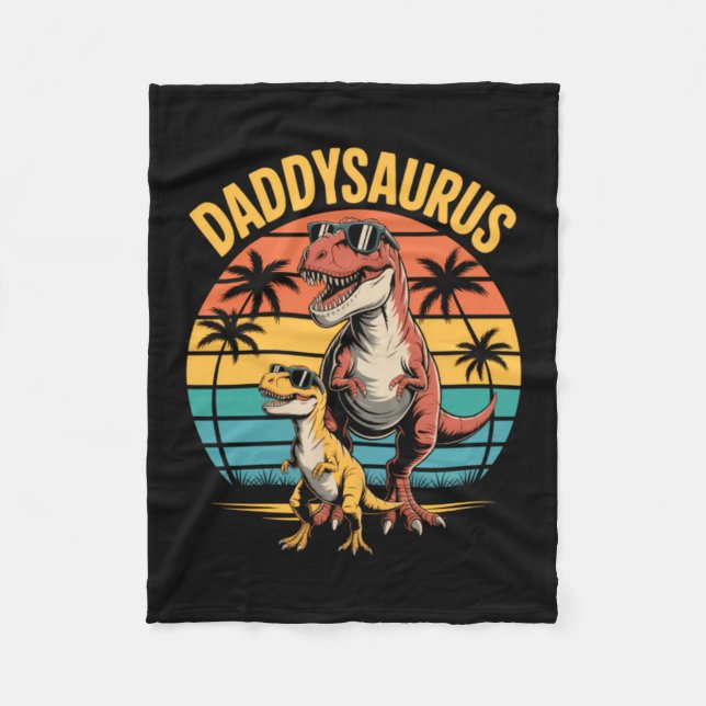 Cobertor De Velo Daddysaurus Dinosaur Verão Dia dos Pais (Frente)