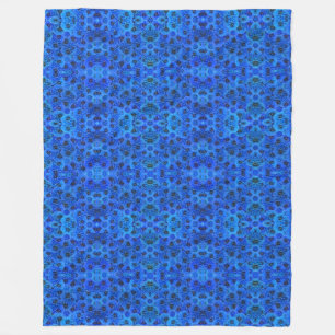 Cobertor De Velo Dahlias em azul real - design floral,