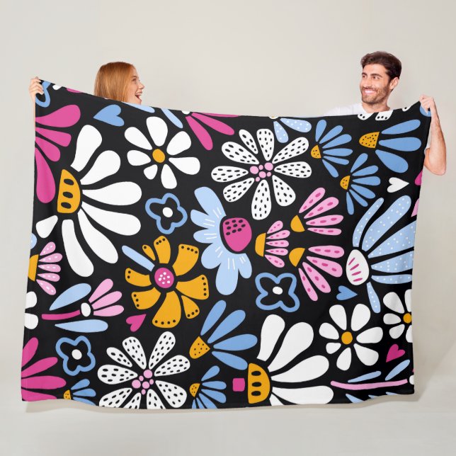 Cobertor De Velo Daisy Dancing 60x80 Fleece Blanket (In Situ)