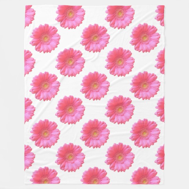 Cobertor De Velo Daisy gerbera rosa (Frente)