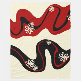 Cobertor De Velo Daisy Groove - Vermelho e Creme