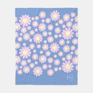 Cobertor De Velo Daisy Pink Blue