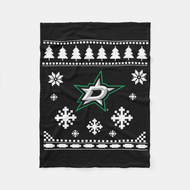 Cobertor De Velo Dallas Stars Ugly Christmas Sweater Holidaze (Frente)