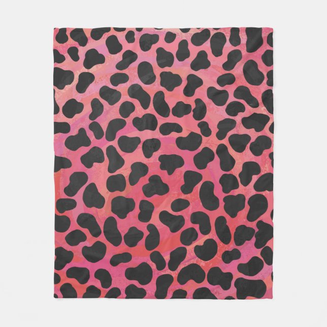 Cobertor De Velo Dalmati Negro e Impressão Vermelho Dalmacianos (Frente)