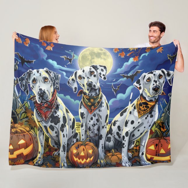 Cobertor De Velo Dalmatian Halloween Assustador (In Situ)