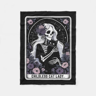 Cobertor De Velo Dama de Gato sem Filhos Carta de Tarot Esqueleto G