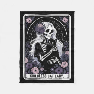 Cobertor De Velo Dama de Gato sem Filhos Carta de Tarot Esqueleto G