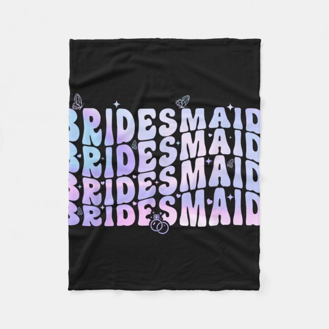 Cobertor De Velo Dama de honra Noiva Eu Aceito Equipe Groovy Desped (Frente)