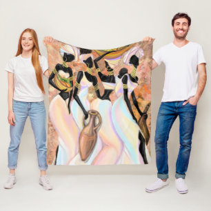 Cobertor De Velo Damas Africanas Fleece Blanket - Pintura de Estilo