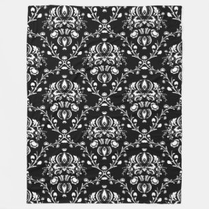 Cobertor De Velo Damasco preto e branco
