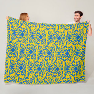 Cobertor De Velo Damasco Ucrânia Liberdade Azul Amarelo Energizante
