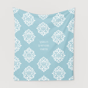 Cobertor De Velo Damask Ambience Pale Cerulean