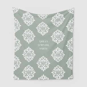 Cobertor De Velo Damask Ambience Pale Olive