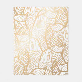 Cobertor De Velo Damask floral gold Fleece Blanket
