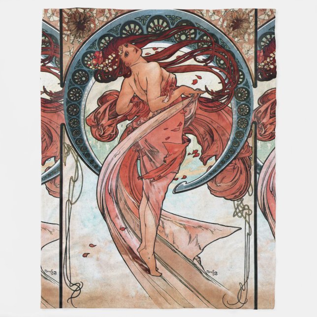 Cobertor De Velo Dança de Alfons Mucha 1898 (Frente)