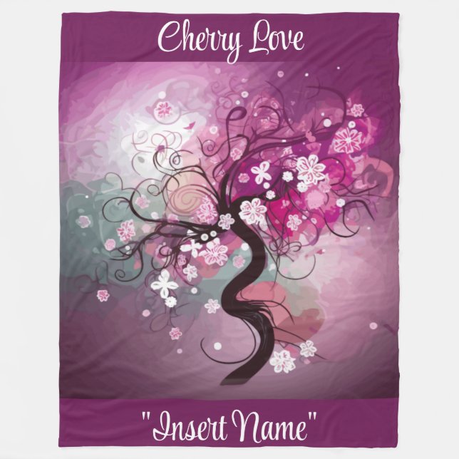 Cobertor De Velo Dança de Cereja Encantada (Frente)