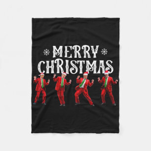 Cobertor De Velo Dança Engraçada Trump Papai Noel Natal Xmas Pijama