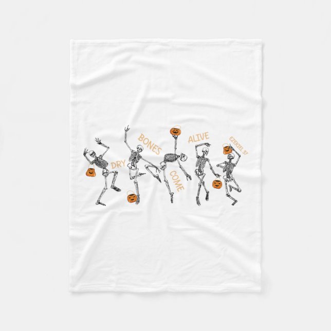 Cobertor De Velo Dançando Bíblia esqueleto Verso Ossos Secos Vêm Vi (Frente)