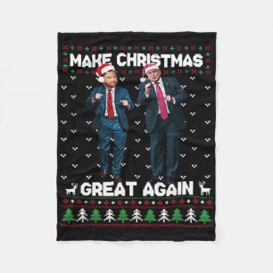 Cobertor De Velo Dançando Trump Papai Noel E Dj Vance Fazem O Natal