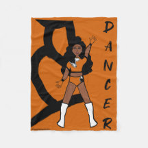 Dançarina Fleece Blanket Laranja e Preto