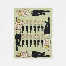 Cobertor De Velo Dançarina Fleece Blanket Mint & Black