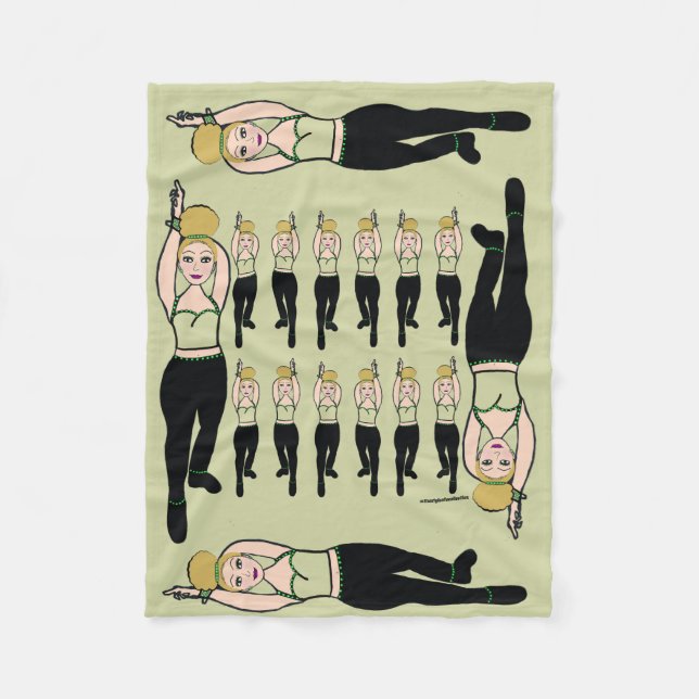 Cobertor De Velo Dançarina Fleece Blanket Mint & Black (Frente)