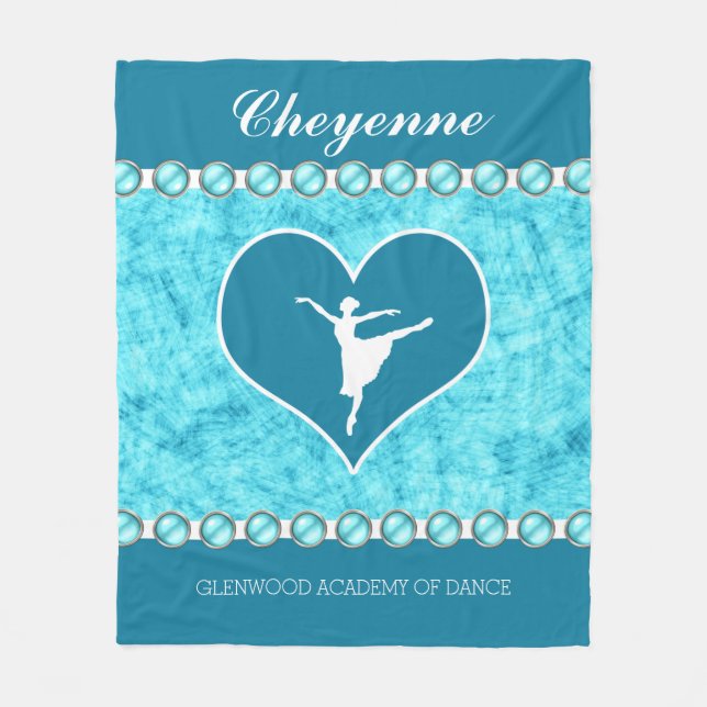 Cobertor De Velo Dançarino bonito de turquesa com monograma (Frente)