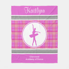 Cobertor De Velo Dançarino cor-de-rosa personalizado da xadrez do