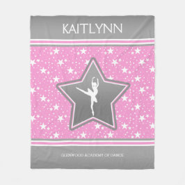 Cobertor De Velo Dançarino entre as estrelas no rosa com SEU NOME
