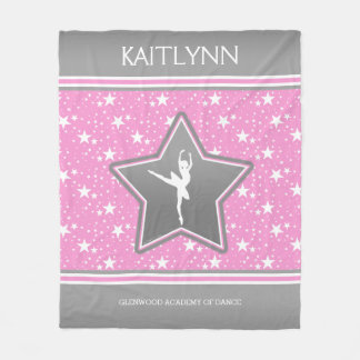 Cobertor De Velo Dançarino entre as estrelas no rosa com SEU NOME