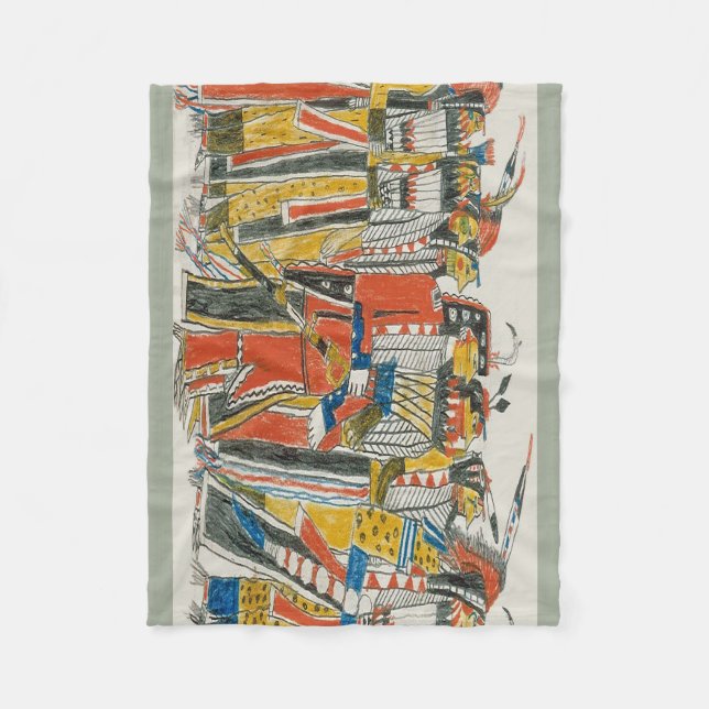 Cobertor De Velo Dançarinos Nativos American Pow Wow (Frente)