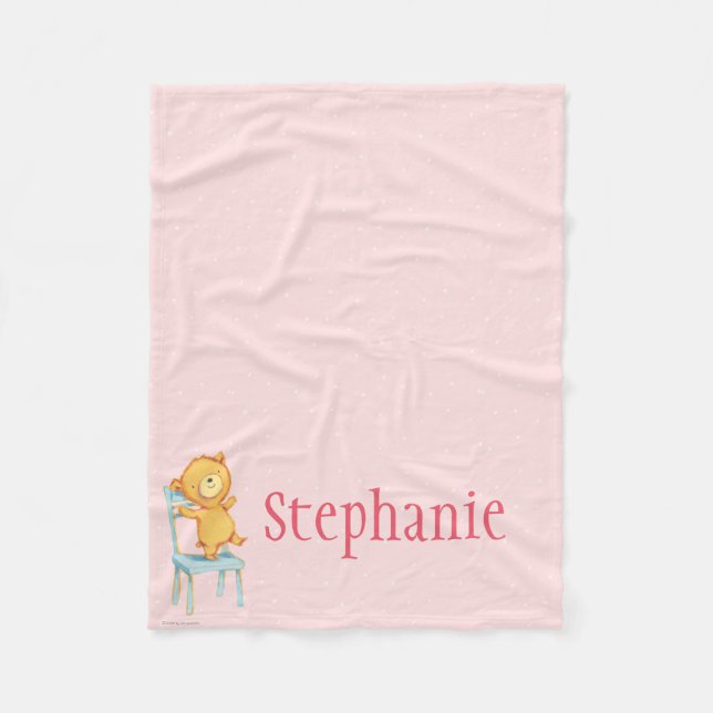 Cobertor De Velo Danças e jogos amarelos do urso na cadeira (Frente)