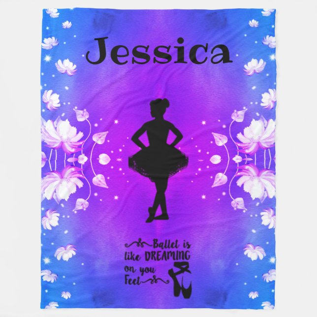 Cobertor De Velo Dance Ballerina Dreaming Fleece Blanket (Frente)