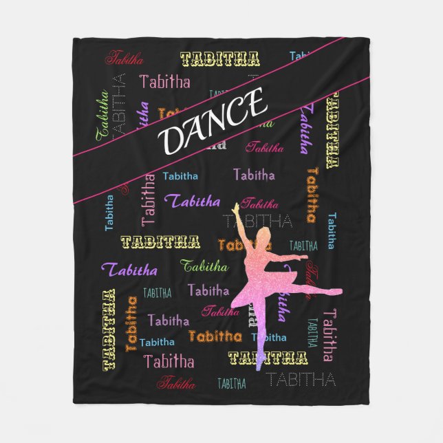 Cobertor De Velo Dance Blanket com nome personalizado por toda part (Frente)