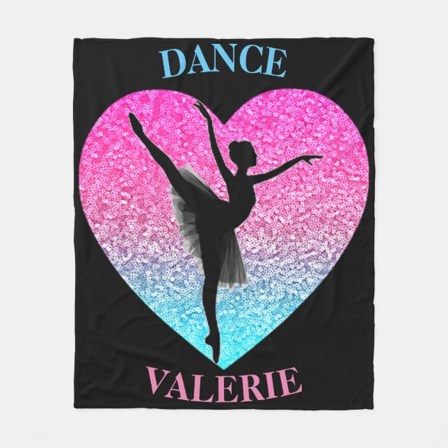 Cobertor De Velo Dance Fleece Blanket com Nome Personalizado (Frente)