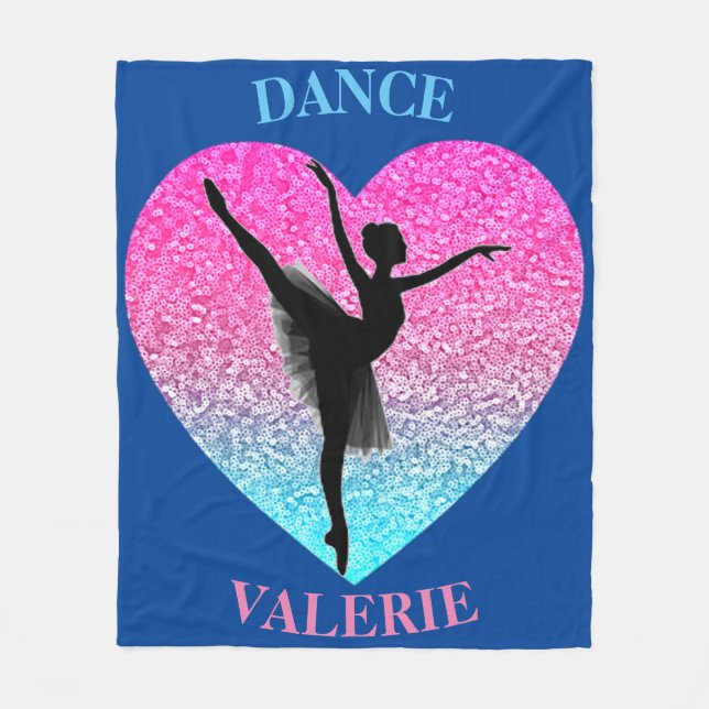 Cobertor De Velo Dance Fleece Blanket com Nome Personalizado (Frente)