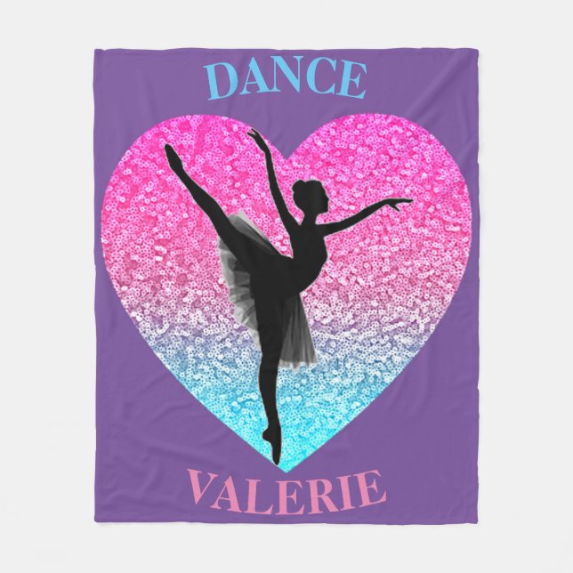 Cobertor De Velo Dance Fleece Blanket com Nome Personalizado (Frente)