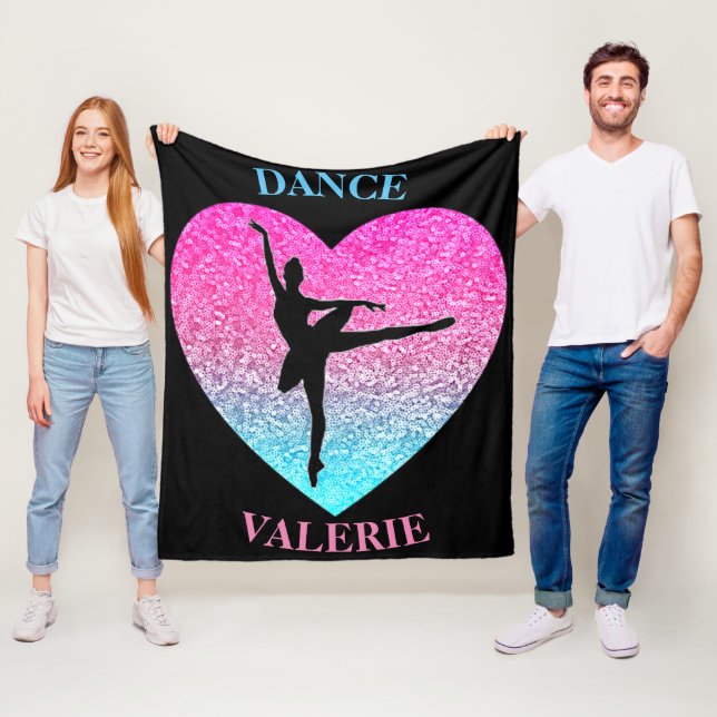 Cobertor De Velo Dance Fleece Blanket w/ Personalized Name  (In Situ)