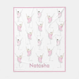 Cobertor De Velo Dance Girl, nome personalizado e cor-de-rosa
